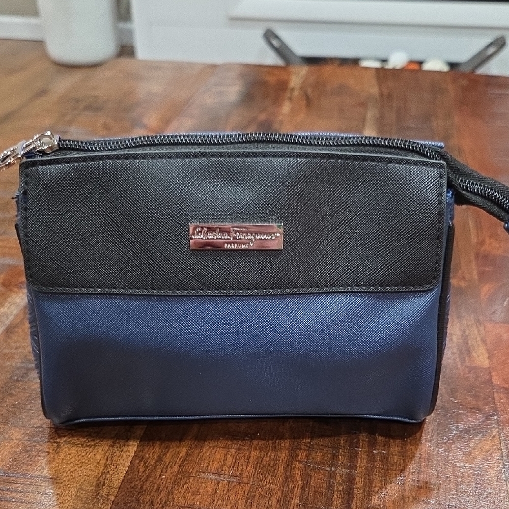 Salvatore Ferragamo Parfums Black and Blue Makeup Travel Bag